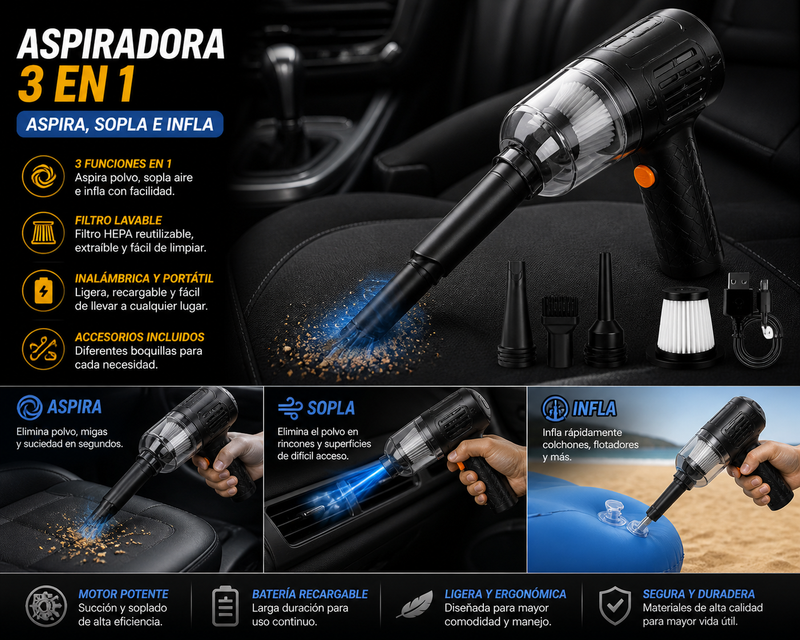 Aspiradora 3 en 1